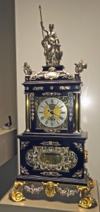 The Mostyn Tompion in the British Museum.  Made by Thomas Tompion, this clock celebrates the coronation of William III and Mary II in 1689.