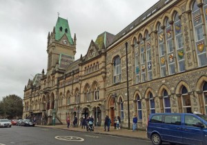 The Winchester Guildhall built in 1871.  Winchester is known as the ancient capital of England.
