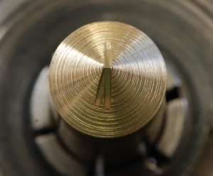 Here's the brass cone from the end.  The slots line up pretty well but perhaps not good enough in this case.